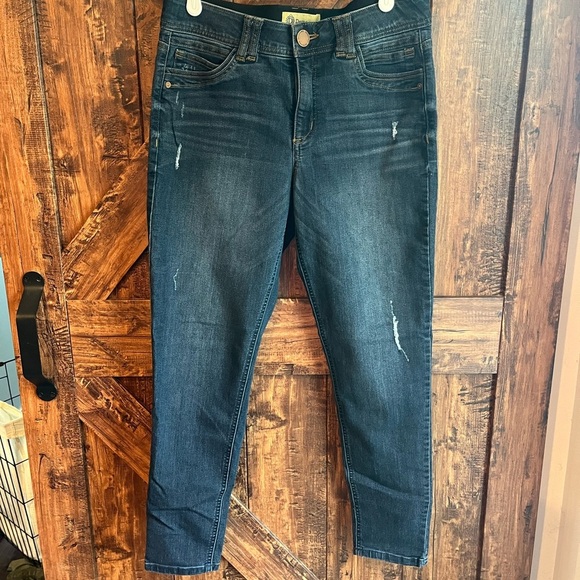 Democracy Womens distressed dark wash skinny denim‎ jeans size 8 - Picture 1 of 3